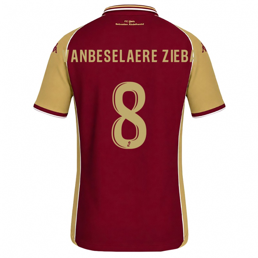 נשים Vadim Vanbeselaere Zieba #8 זהב אדום כהה ג'רזי ביתית 2026/27 חולצה קצרה
