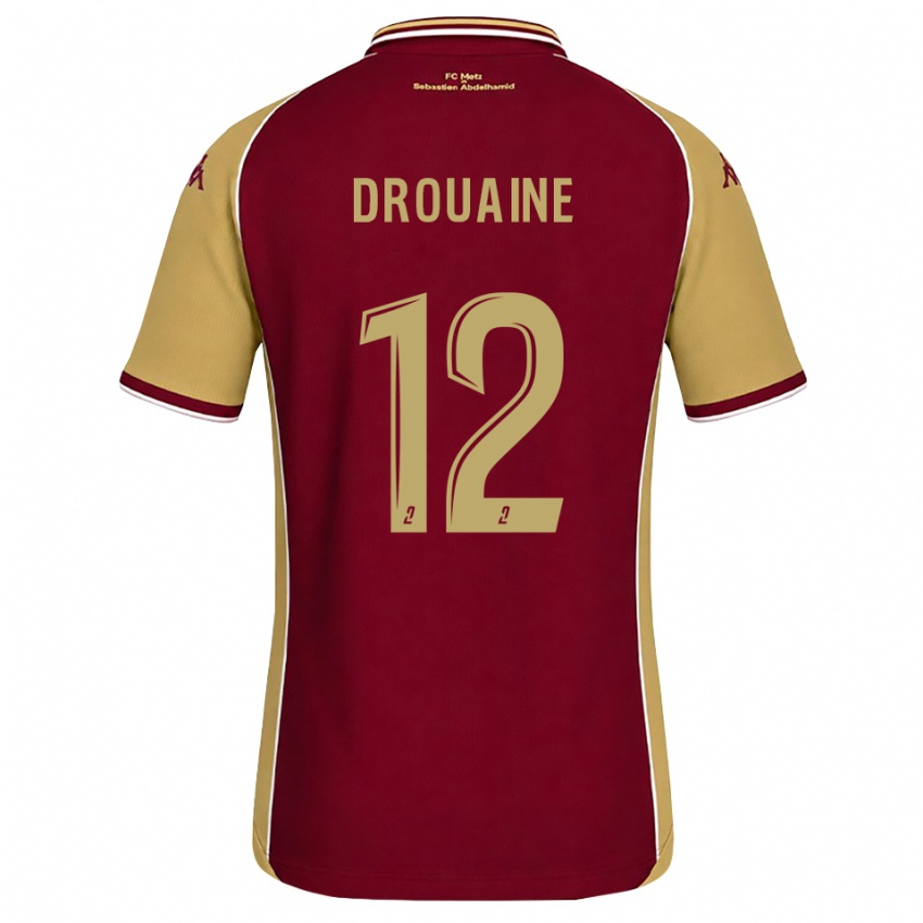 נשים Mathieu Drouaine #12 זהב אדום כהה ג'רזי ביתית 2026/27 חולצה קצרה