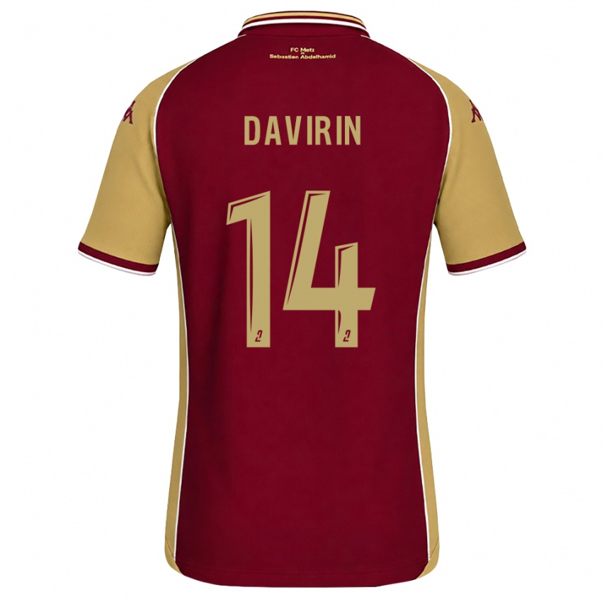 נשים Pierre-Alexandre Davirin #14 זהב אדום כהה ג'רזי ביתית 2026/27 חולצה קצרה