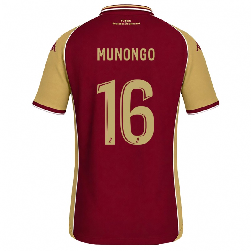 נשים Goodness Munongo #16 זהב אדום כהה ג'רזי ביתית 2026/27 חולצה קצרה