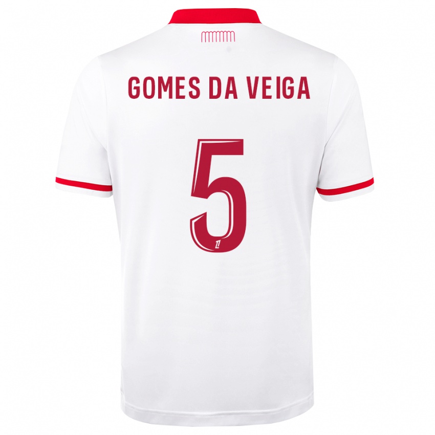 נשים Melvin Gomes Da Veiga #5 אדום לבן ג'רזי ביתית 2026/27 חולצה קצרה