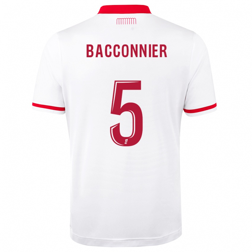 נשים Kévin Bacconnier #5 אדום לבן ג'רזי ביתית 2026/27 חולצה קצרה