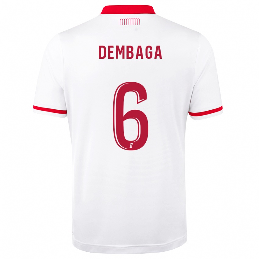 נשים Boubakar Dembaga #6 אדום לבן ג'רזי ביתית 2026/27 חולצה קצרה