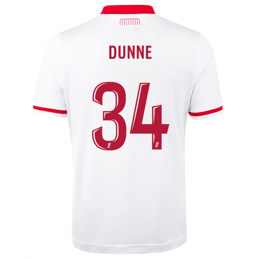 נשים David Dunne #34 אדום לבן ג'רזי ביתית 2026/27 חולצה קצרה