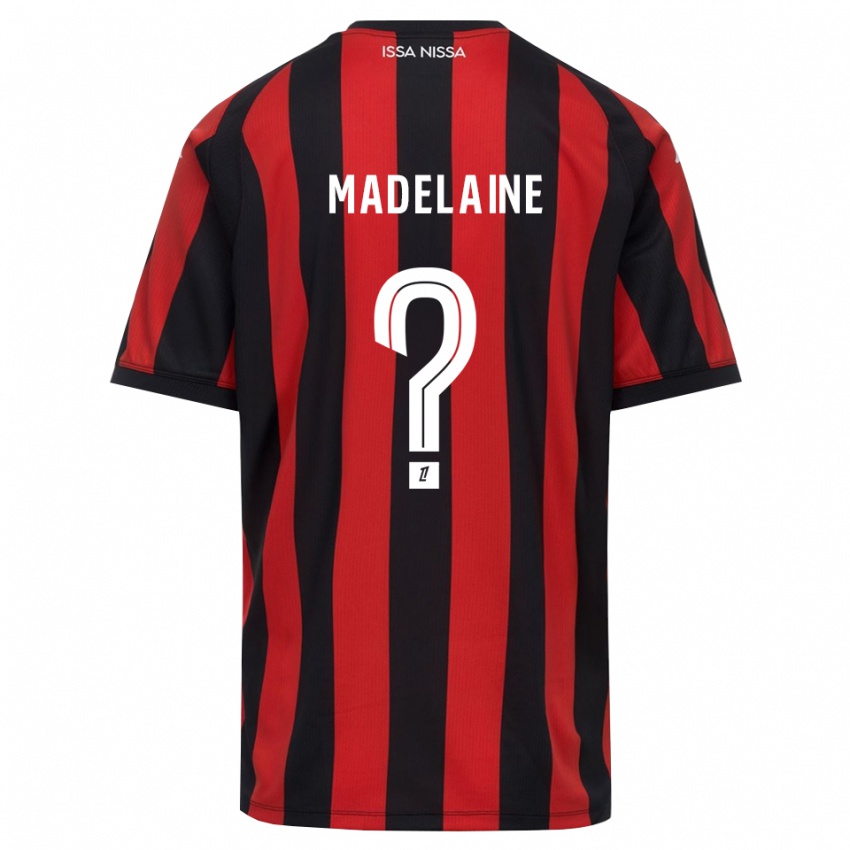 נשים Evan Madelaine #0 אדום שחור לבן ג'רזי ביתית 2026/27 חולצה קצרה