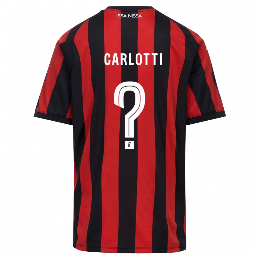 נשים Mathis Carlotti #0 אדום שחור לבן ג'רזי ביתית 2026/27 חולצה קצרה