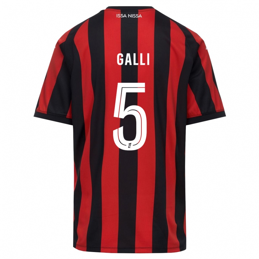 נשים Clara Galli #5 אדום שחור לבן ג'רזי ביתית 2026/27 חולצה קצרה