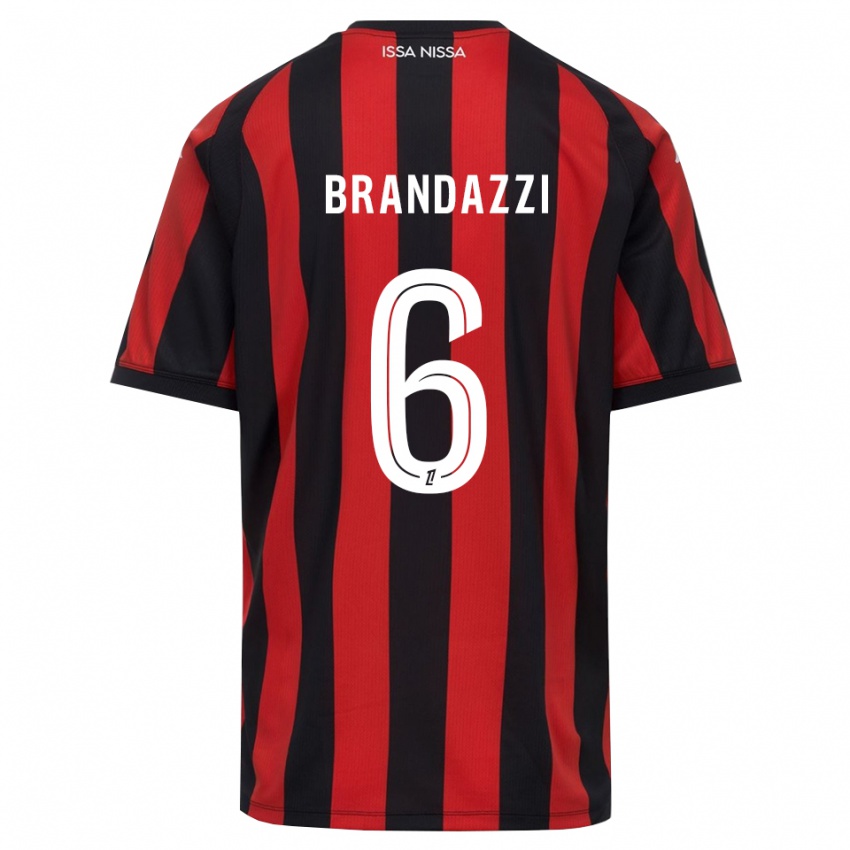 נשים Fiona Brandazzi #6 אדום שחור לבן ג'רזי ביתית 2026/27 חולצה קצרה