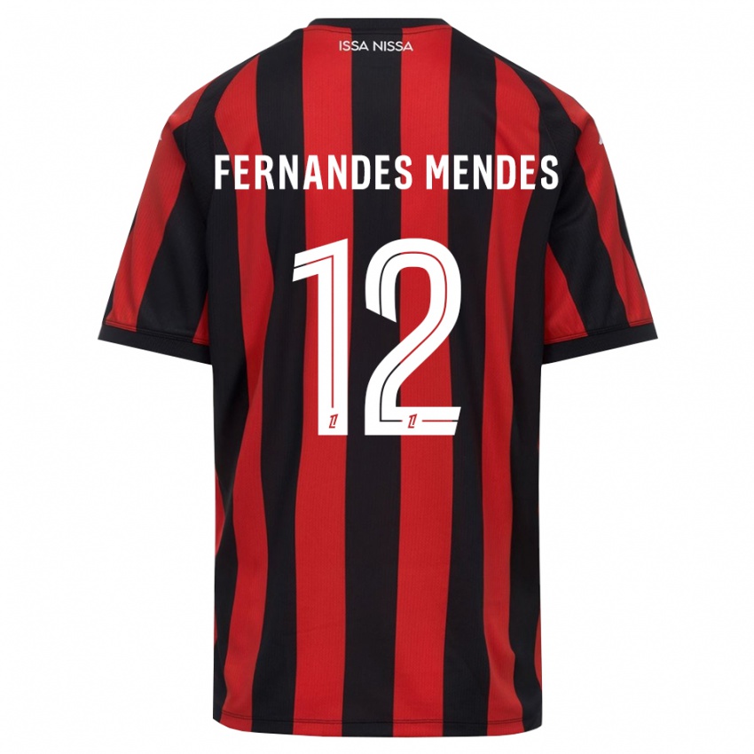 נשים Mathis Fernandes Mendes #12 אדום שחור לבן ג'רזי ביתית 2026/27 חולצה קצרה
