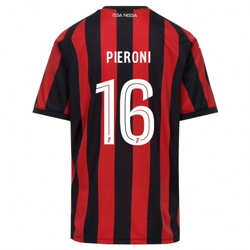 נשים Dorian Pieroni #16 אדום שחור לבן ג'רזי ביתית 2026/27 חולצה קצרה