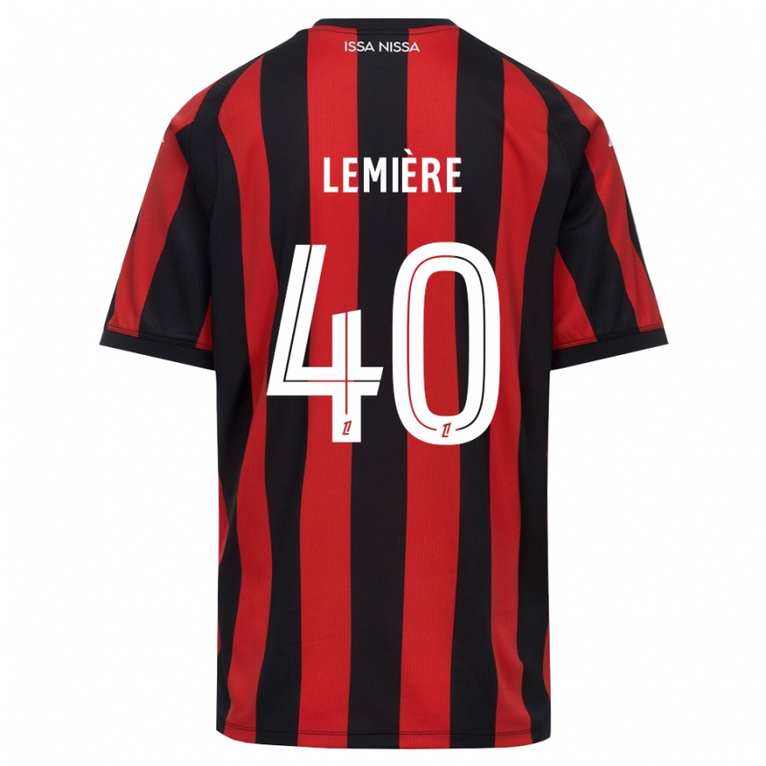 נשים Pauline Lemière #40 אדום שחור לבן ג'רזי ביתית 2026/27 חולצה קצרה