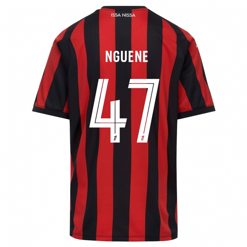 נשים Bernard Nguene #47 אדום שחור לבן ג'רזי ביתית 2026/27 חולצה קצרה