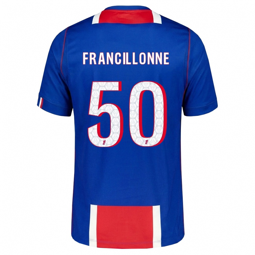 נשים Bryan Francillonne #50 אדום לבן כחול ג'רזי ביתית 2026/27 חולצה קצרה