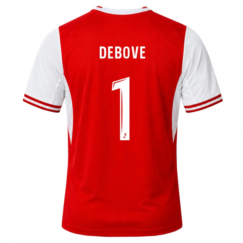 נשים Maxime Debove #1 אדום לבן ג'רזי ביתית 2026/27 חולצה קצרה
