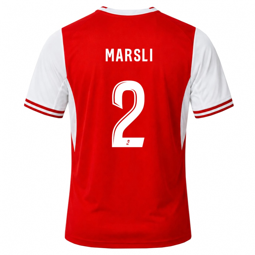 נשים Adam Marsli #2 אדום לבן ג'רזי ביתית 2026/27 חולצה קצרה