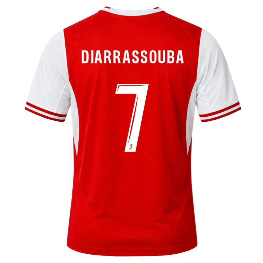 נשים Tidiane Diarrassouba #7 אדום לבן ג'רזי ביתית 2026/27 חולצה קצרה