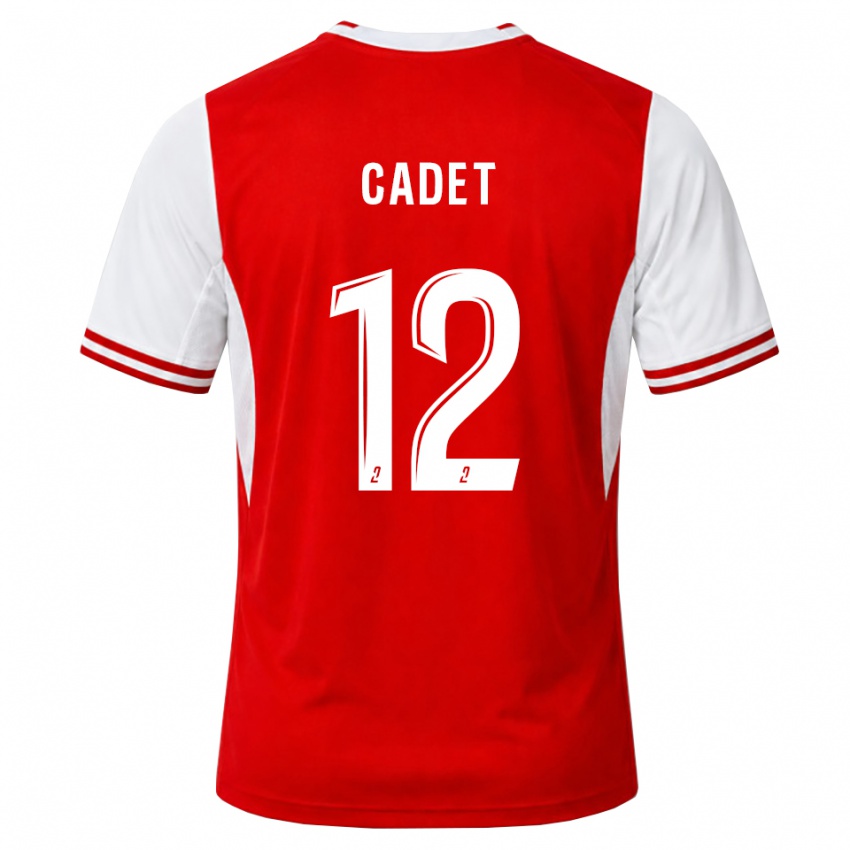 נשים Charlélie Cadet #12 אדום לבן ג'רזי ביתית 2026/27 חולצה קצרה
