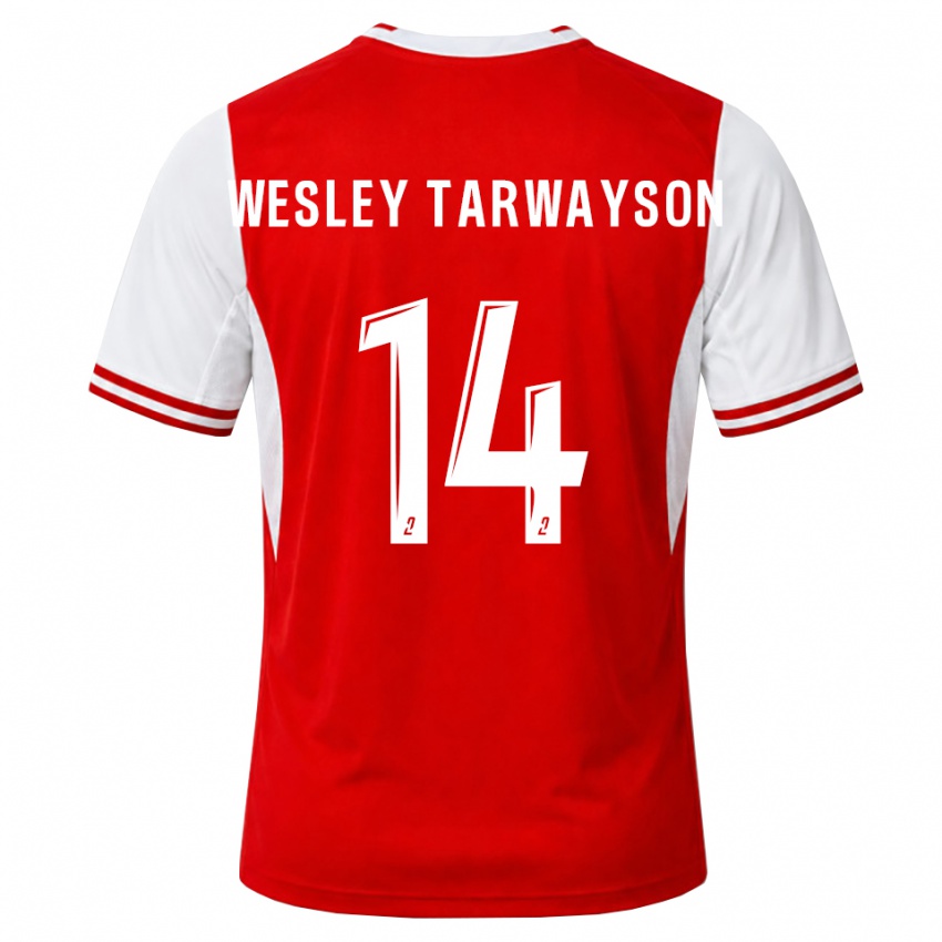 נשים James Wesley Tarwayson #14 אדום לבן ג'רזי ביתית 2026/27 חולצה קצרה