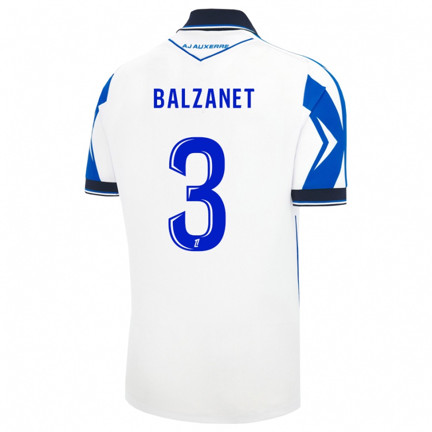 נשים Guillaume Balzanet #3 שחור לבן כחול ג'רזי ביתית 2026/27 חולצה קצרה