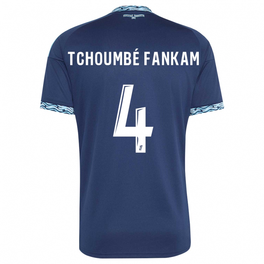 נשים Erwan Tchoumbé Fankam #4 כחול פלדה לבן ג'רזי ביתית 2026/27 חולצה קצרה