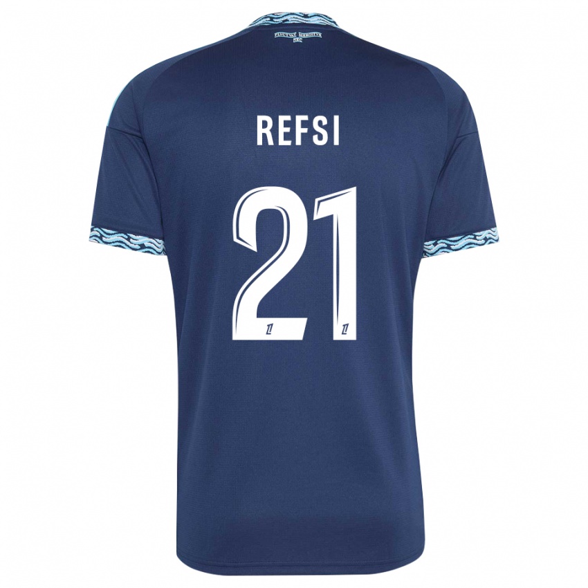 נשים Ilian Refsi #21 כחול פלדה לבן ג'רזי ביתית 2026/27 חולצה קצרה