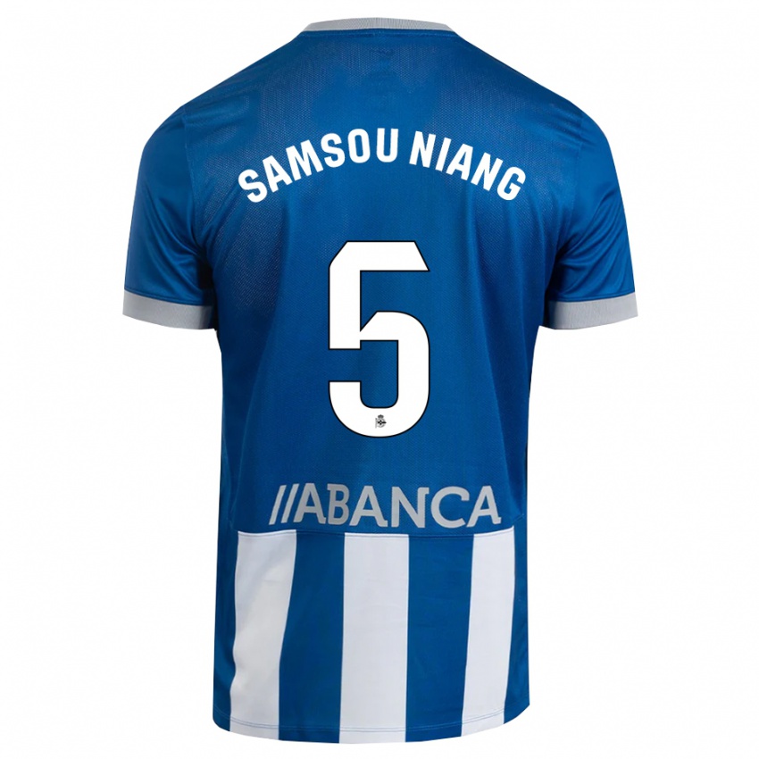נשים Papa Samsou Niang #5 כחול אפור לבן ג'רזי ביתית 2026/27 חולצה קצרה
