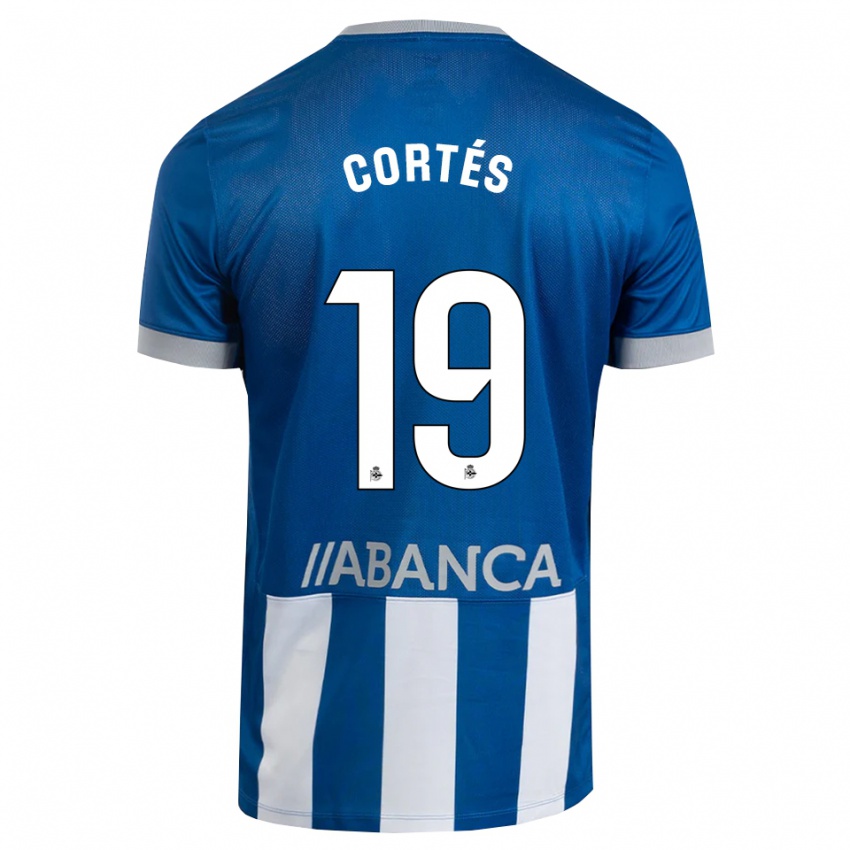 נשים Pablo Cortés #19 כחול אפור לבן ג'רזי ביתית 2026/27 חולצה קצרה