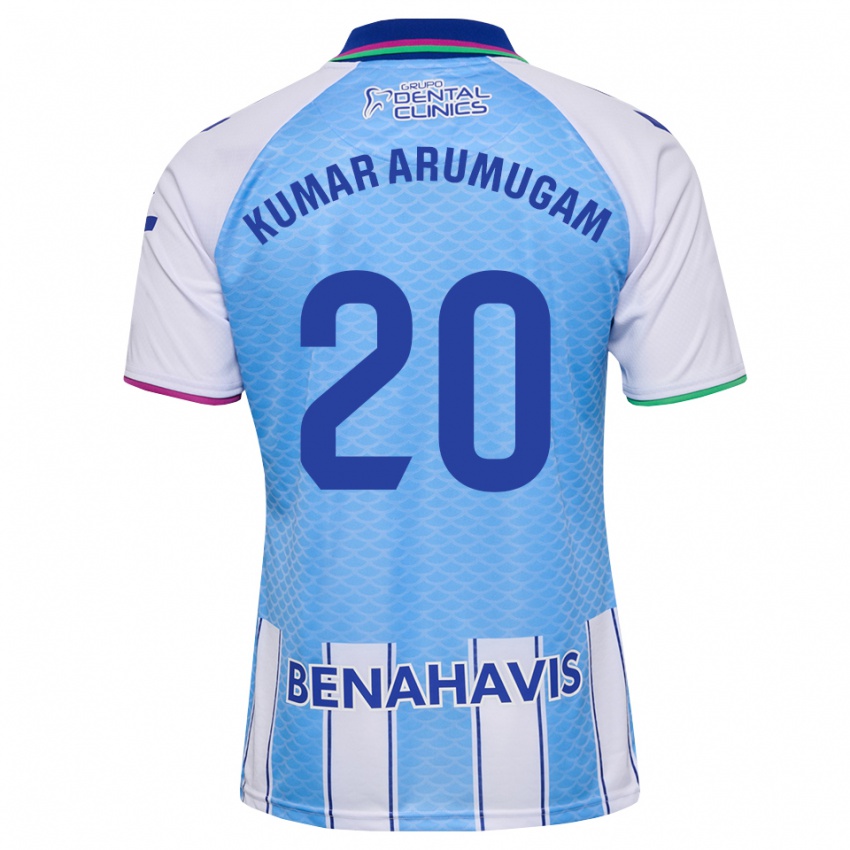 נשים Suk Kumar Arumugam #20 כחול שמיים עמוק לבן ג'רזי ביתית 2026/27 חולצה קצרה