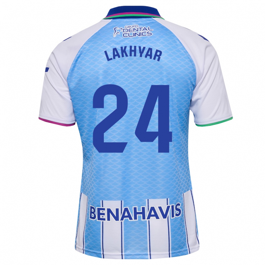 נשים Houssam Lakhyar #24 כחול שמיים עמוק לבן ג'רזי ביתית 2026/27 חולצה קצרה