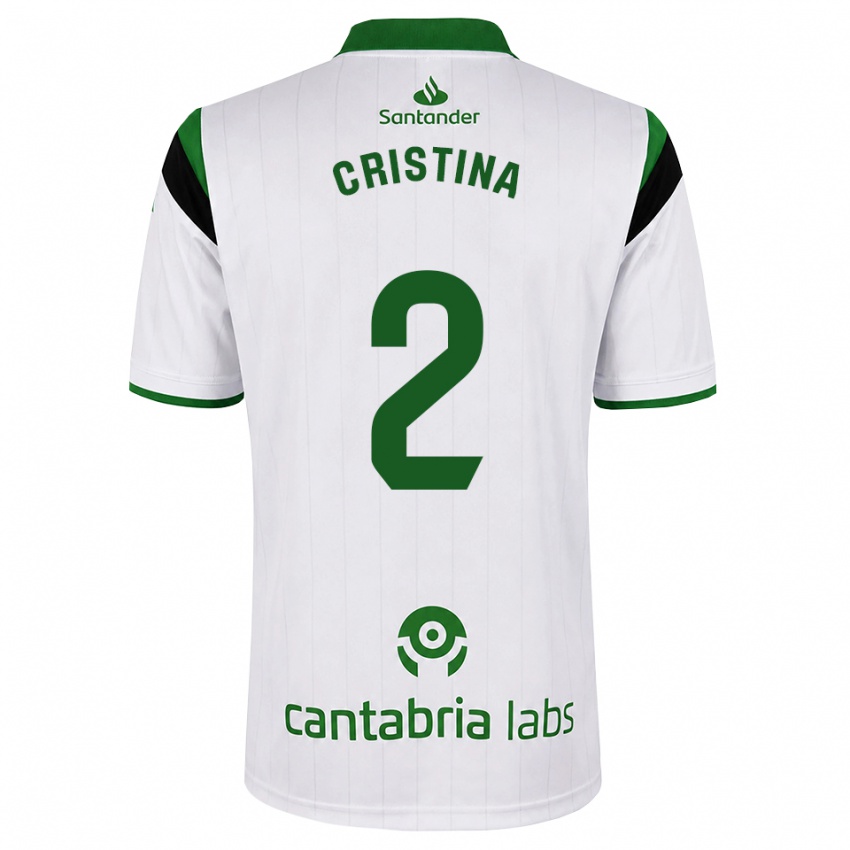 נשים Cristina Muñoz García #2 לבן ירוק שחור ג'רזי ביתית 2026/27 חולצה קצרה