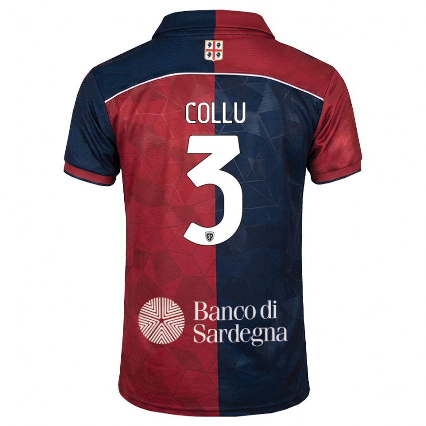נשים Davide Collu #3 בורדו כחול מלכותי ג'רזי ביתית 2026/27 חולצה קצרה