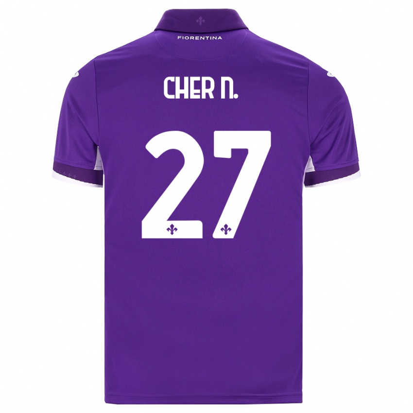 נשים Cher Ndour #27 סגול לבן ורוד ג'רזי ביתית 2026/27 חולצה קצרה