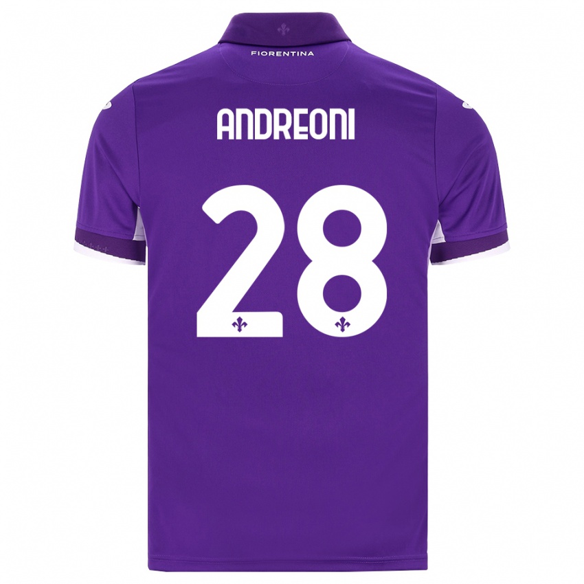 נשים Caterina Andreoni #28 סגול לבן ורוד ג'רזי ביתית 2026/27 חולצה קצרה