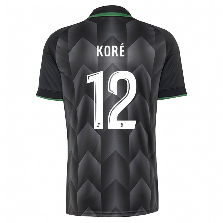 נשים Mathis Koré #12 לבן שחור ירוק הרחק ג'רזי 2026/27 חולצה קצרה