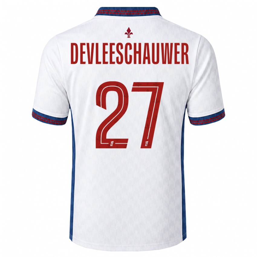 נשים Gwenaëlle Devleeschauwer #27 אדום לבן כחול הרחק ג'רזי 2026/27 חולצה קצרה