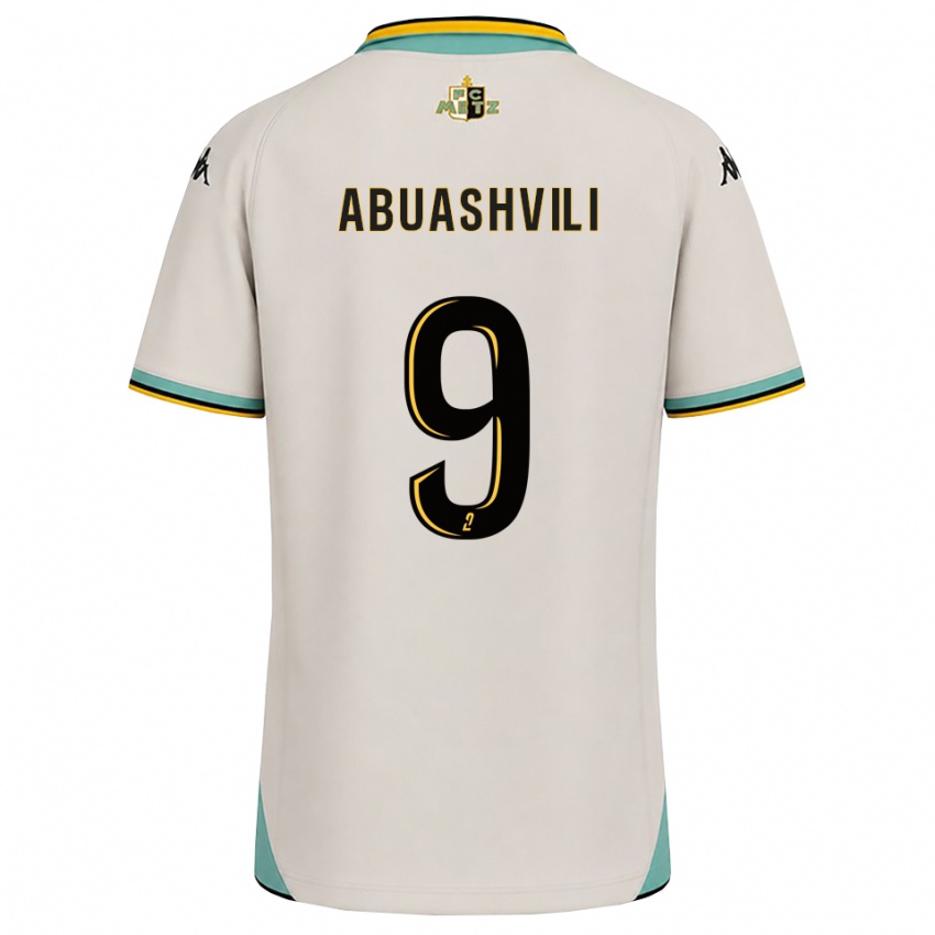 נשים Giorgi Abuashvili #9 לבן פרחוני שחור הרחק ג'רזי 2026/27 חולצה קצרה