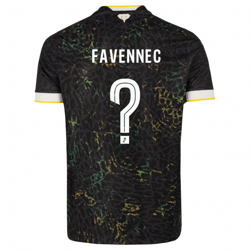 נשים Dario Favennec #0 שחור לבן צהוב הרחק ג'רזי 2026/27 חולצה קצרה