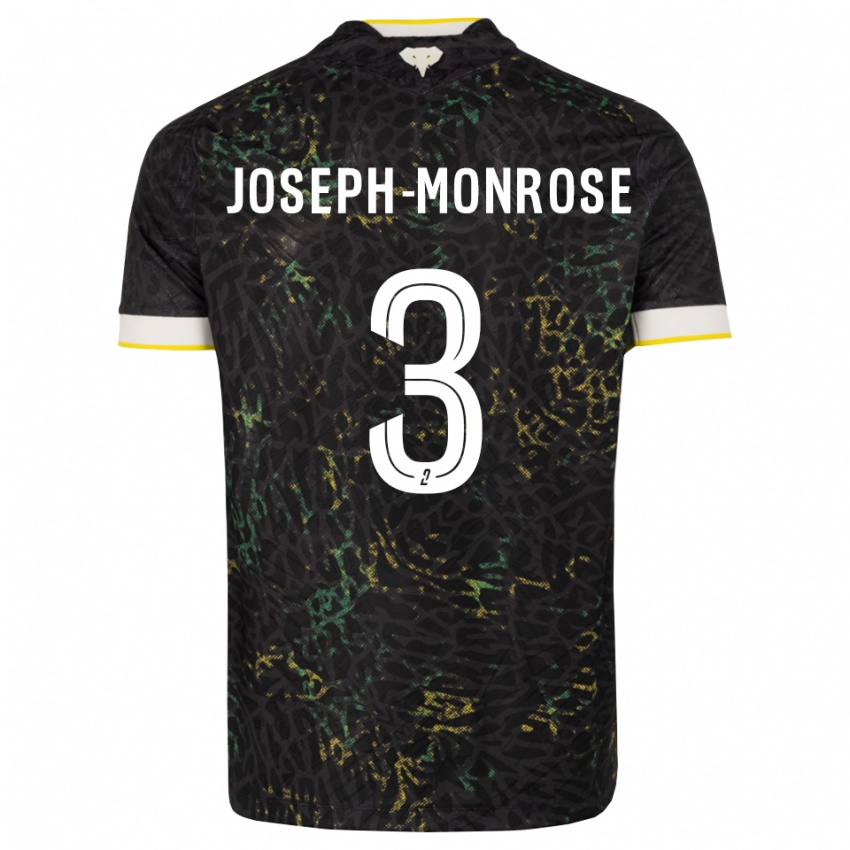 נשים Florian Joseph-Monrose #3 שחור לבן צהוב הרחק ג'רזי 2026/27 חולצה קצרה