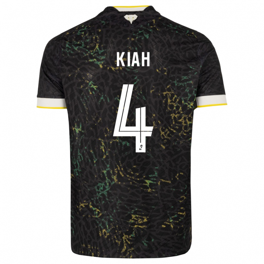 נשים Emmanuel Kiah #4 שחור לבן צהוב הרחק ג'רזי 2026/27 חולצה קצרה