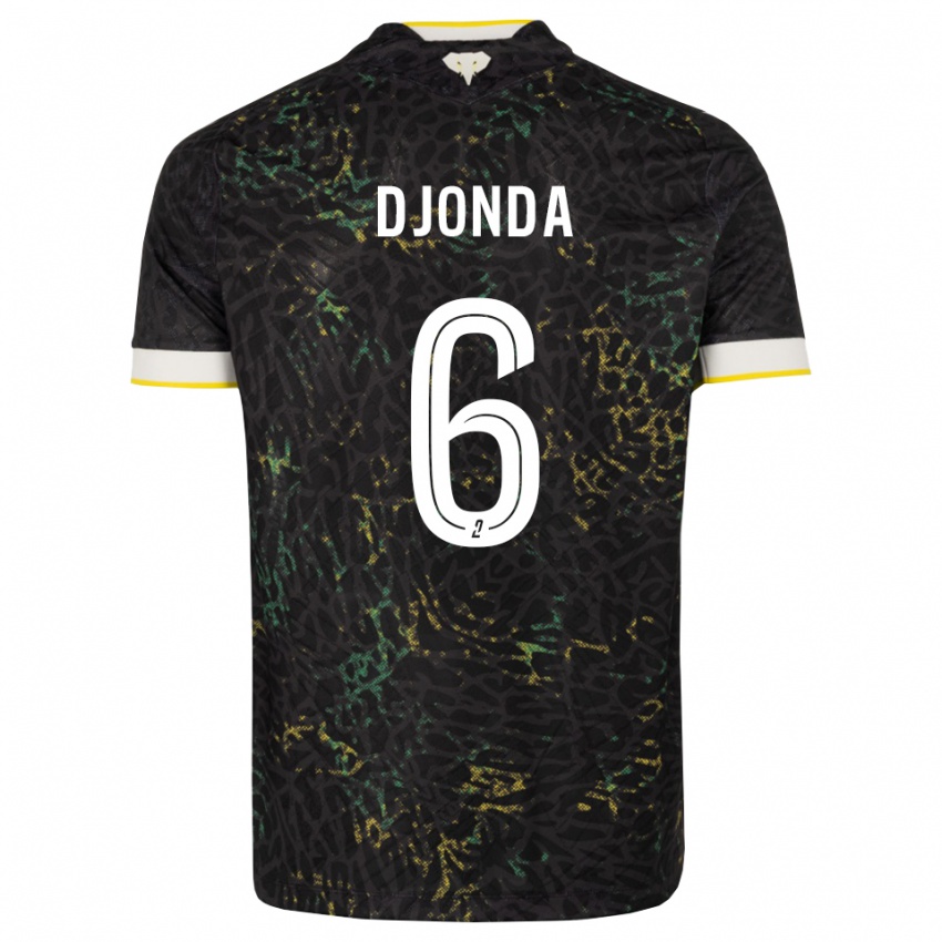 נשים Christian Djonda #6 שחור לבן צהוב הרחק ג'רזי 2026/27 חולצה קצרה