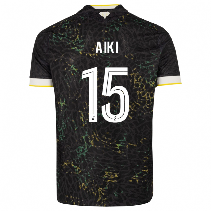נשים Amed Aiki #15 שחור לבן צהוב הרחק ג'רזי 2026/27 חולצה קצרה