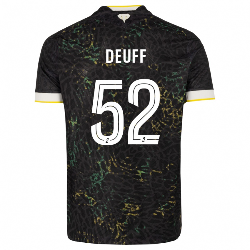 נשים Bahmed Deuff #52 שחור לבן צהוב הרחק ג'רזי 2026/27 חולצה קצרה