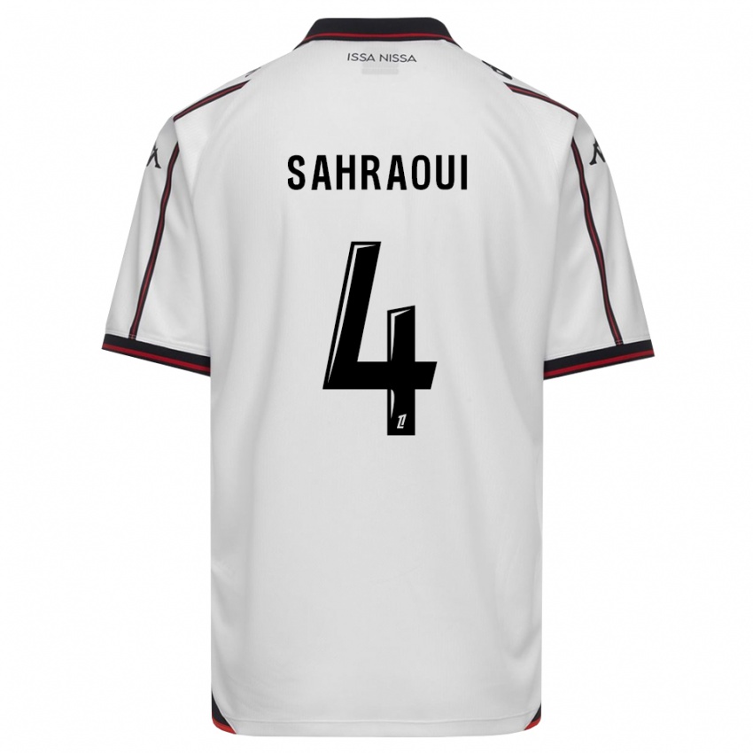 נשים Elias Sahraoui #4 שחור לבן הרחק ג'רזי 2026/27 חולצה קצרה