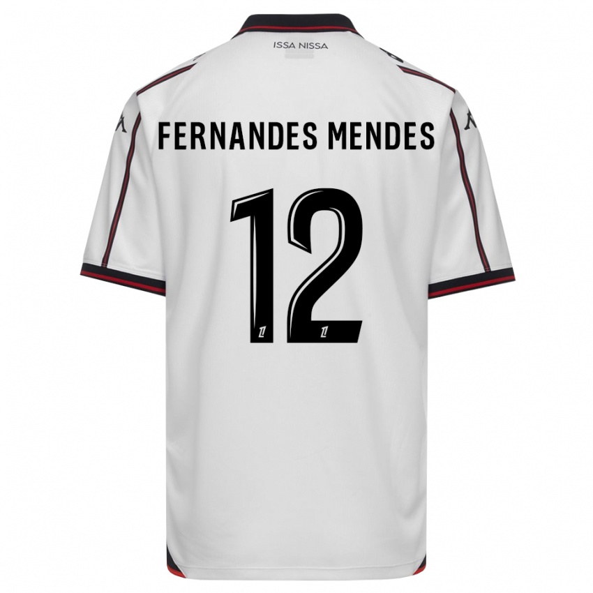 נשים Mathis Fernandes Mendes #12 שחור לבן הרחק ג'רזי 2026/27 חולצה קצרה