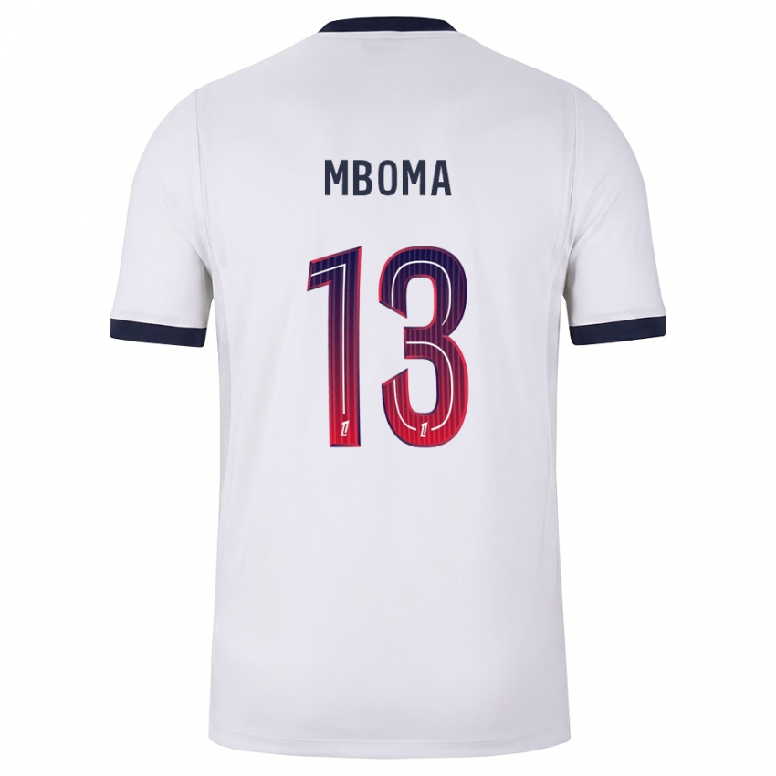 נשים Harryl Mboma #13 לבן שחור אדום הרחק ג'רזי 2026/27 חולצה קצרה