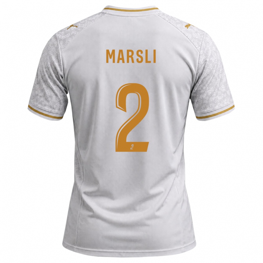 נשים Adam Marsli #2 לבן אפור זהב הרחק ג'רזי 2026/27 חולצה קצרה