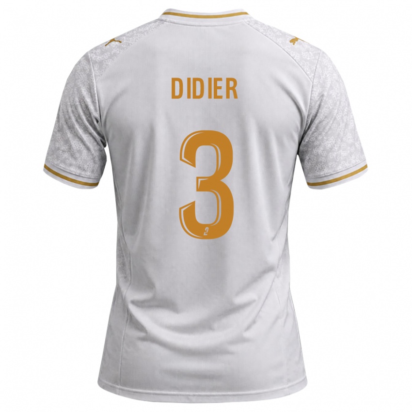 נשים Haïlé Didier #3 לבן אפור זהב הרחק ג'רזי 2026/27 חולצה קצרה