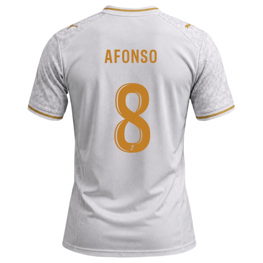 נשים Flavio Afonso #8 לבן אפור זהב הרחק ג'רזי 2026/27 חולצה קצרה