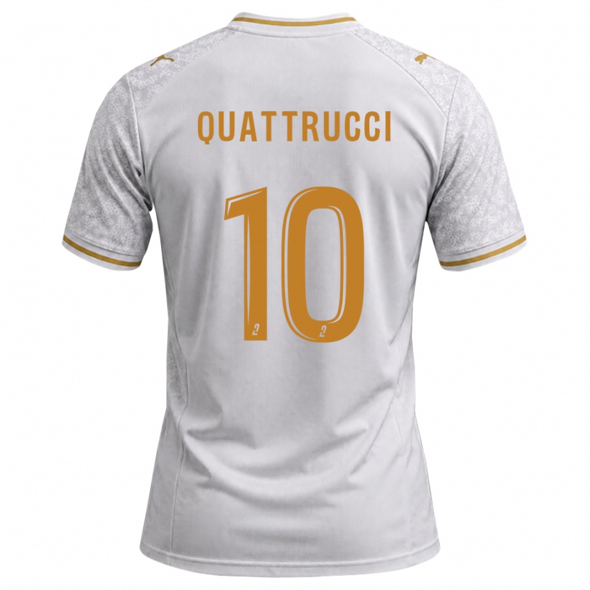נשים Ilyan Quattrucci #10 לבן אפור זהב הרחק ג'רזי 2026/27 חולצה קצרה