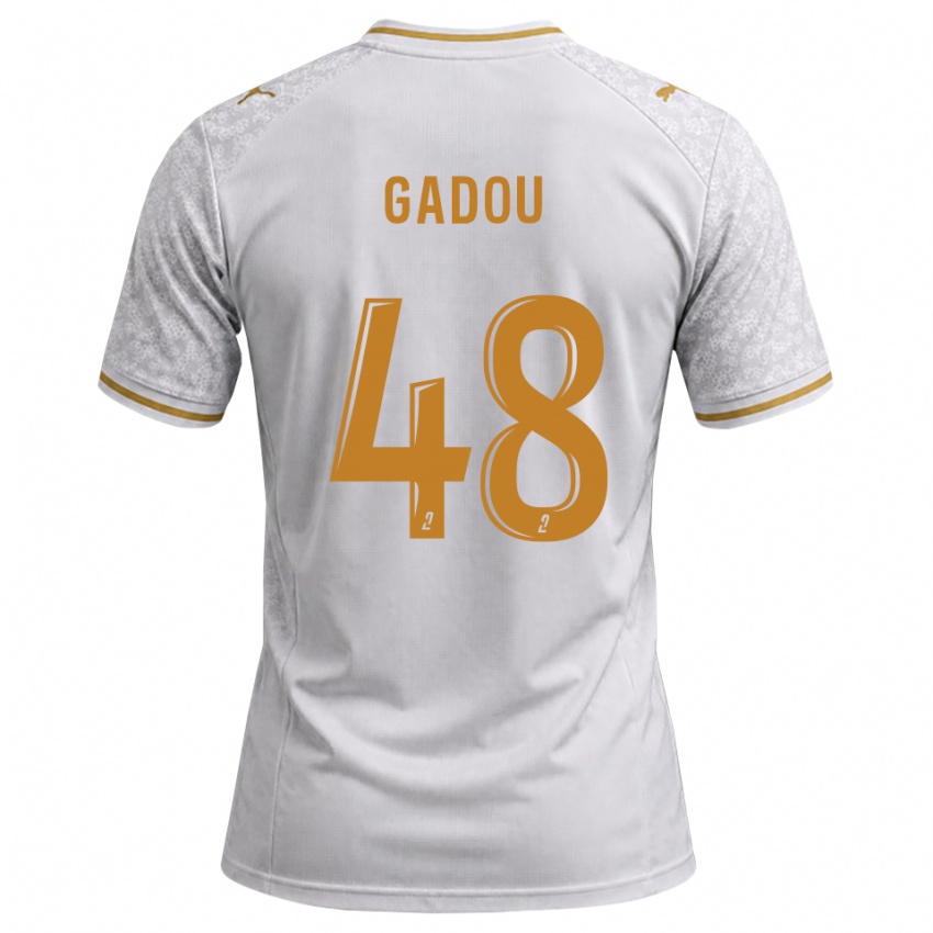 נשים Arone Gadou #48 לבן אפור זהב הרחק ג'רזי 2026/27 חולצה קצרה